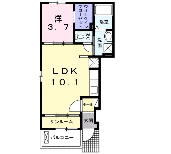 アンプリムヴェール 101号室 間取り