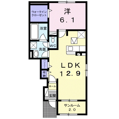 ミサオーレ 103号室 間取り