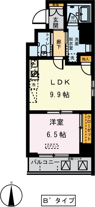 ドムス常盤 605号室 間取り