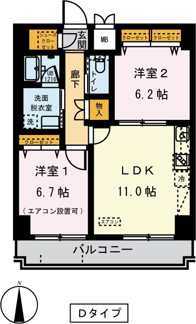 ドムス常盤 807号室 間取り