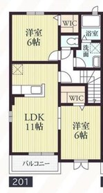 エアリーファイン２ 201号室 間取り