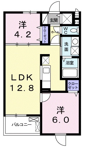 グリーンビラ郷美 202号室 間取り