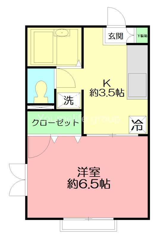 フローラ本多 202号室 間取り