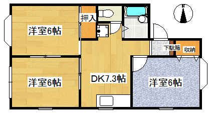 グリーンブリーズ 103号室 間取り