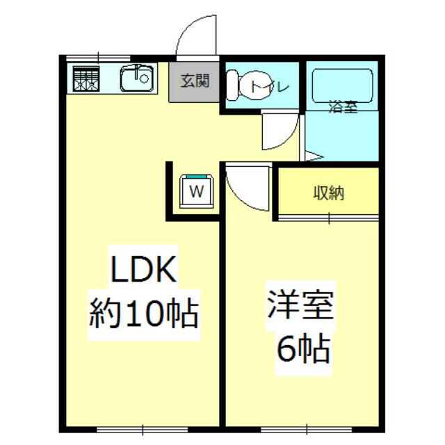 ファミーユＩＳＥＨＡＲＡ　Ａ棟 203号室 間取り