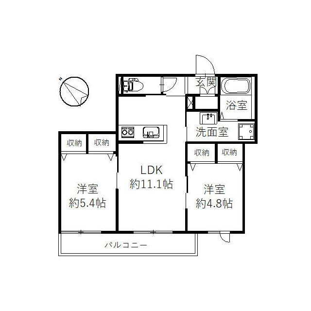 AZALEA湘南 103号室 間取り