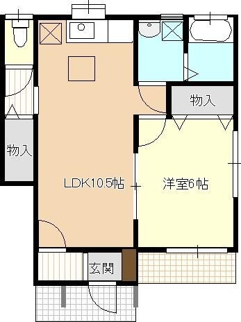 パーシモンコート 102号室 間取り