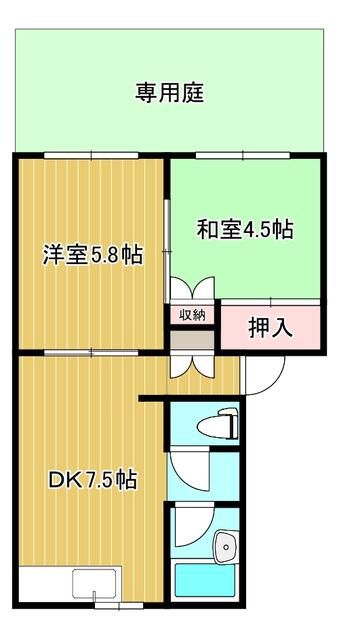 スタッグ茅ヶ崎 102号室 間取り