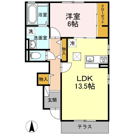 ビルネフェルト 103号室 間取り