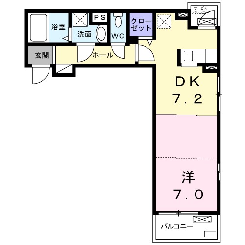 アムール 303号室 間取り