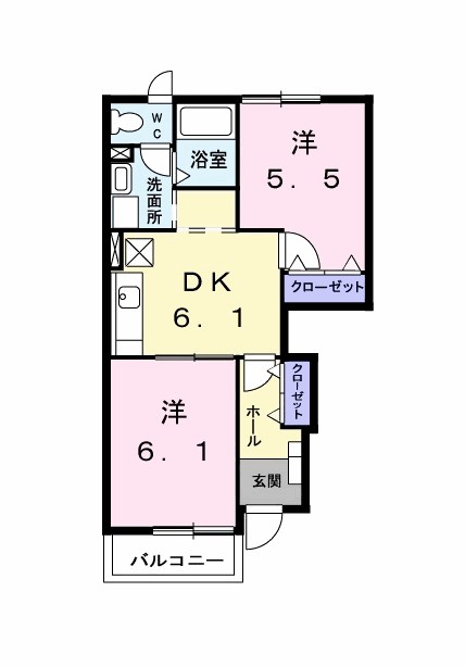 ジェルメⅡ 102号室 間取り