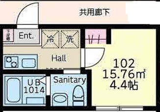 プラナス港南台 102号室 間取り
