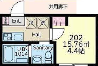 プラナス港南台 202号室 間取り
