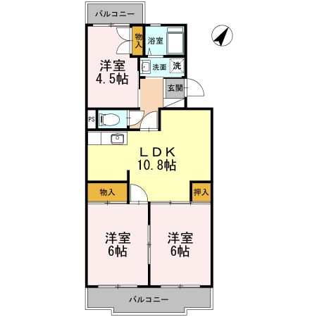 コンフォート鵠沼Ⅰ 206号室 間取り