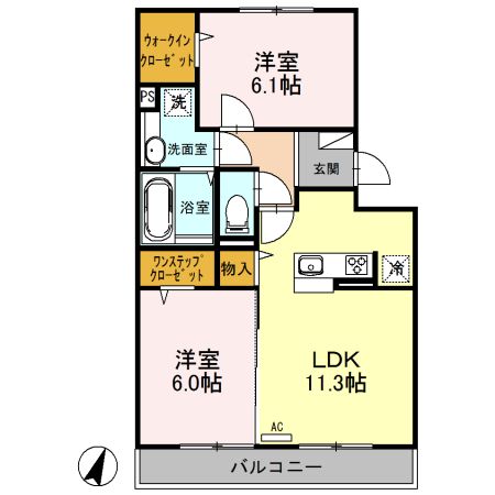 ラ・メール 202号室 間取り
