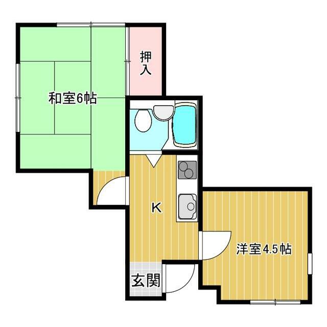 大町コーポ3 202号室 間取り