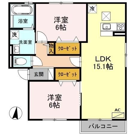 エトワールM A棟 102号室 間取り