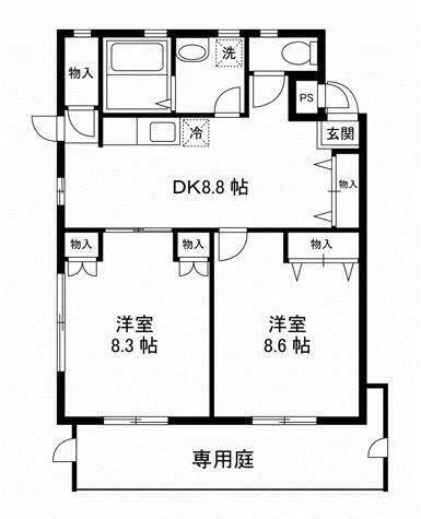 アカリサンパーク 101号室 間取り