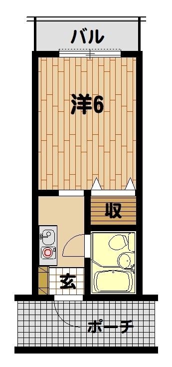 リバーサイドMIYAZAKI 203号室 間取り