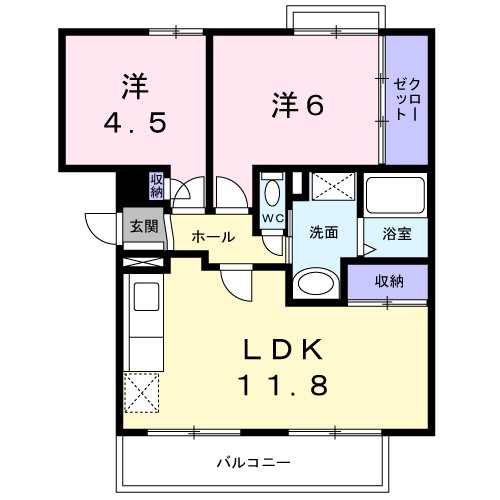 緑風館 202号室 間取り