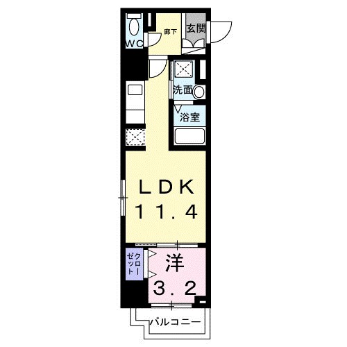 スアヴィス平塚八千代 717号室 間取り