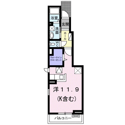 ワレアハレ中海岸 104号室 間取り