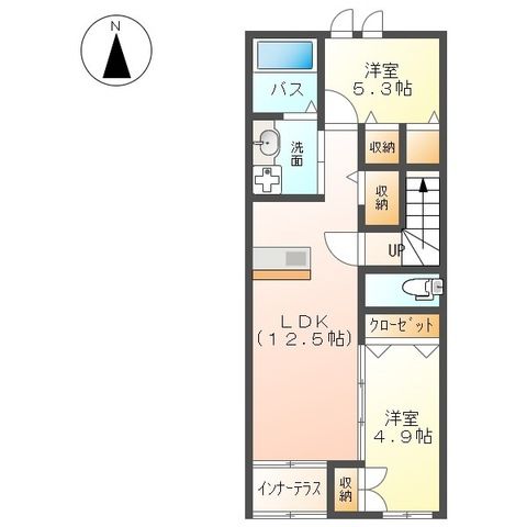 クレシア国府 202号室 間取り