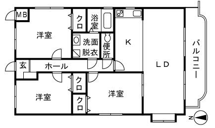サザンコースト 101号室 間取り