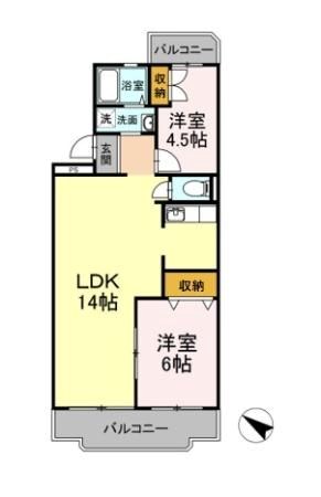ビューテラス 302号室 間取り