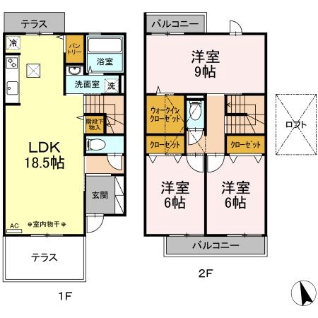 ラディエンス東海岸 Ⅱ 102号室 間取り
