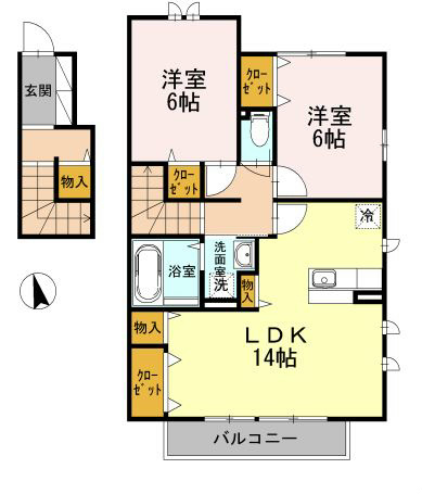 ソシア フジケン A 202号室 間取り