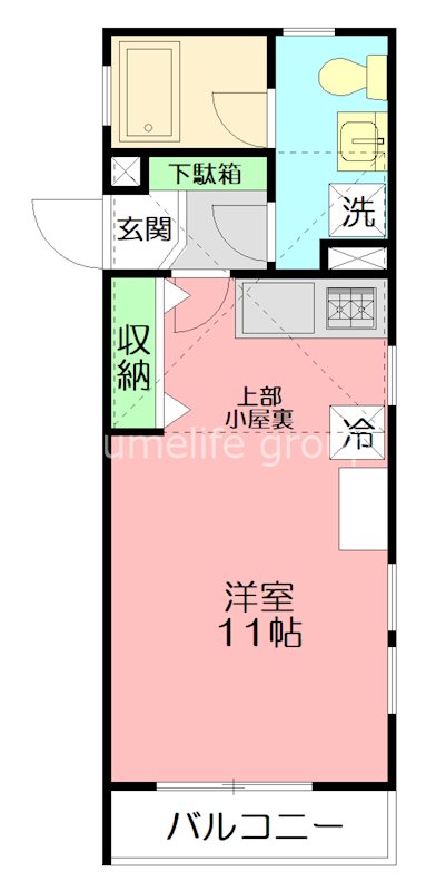 スカイコート 103号室 間取り