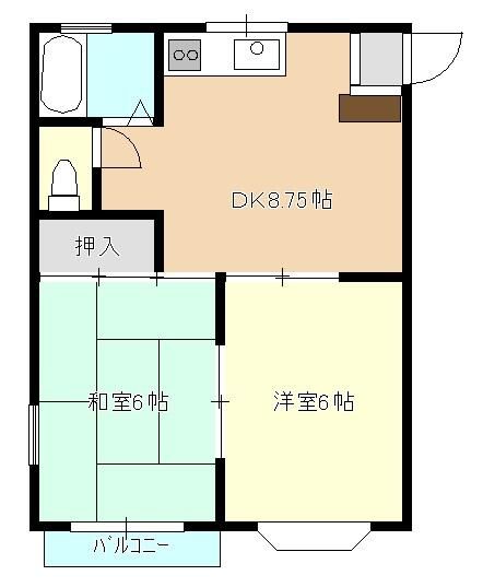 シャトルヤマツＢ 201号室 間取り