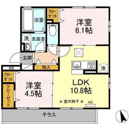 ジェルベーラ湘南 101号室 間取り