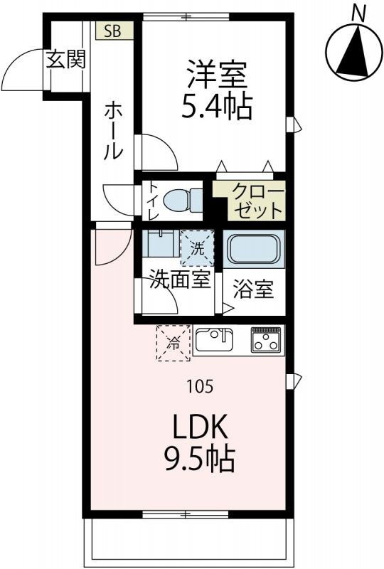 ツァプフェン鎌倉 105号室 間取り