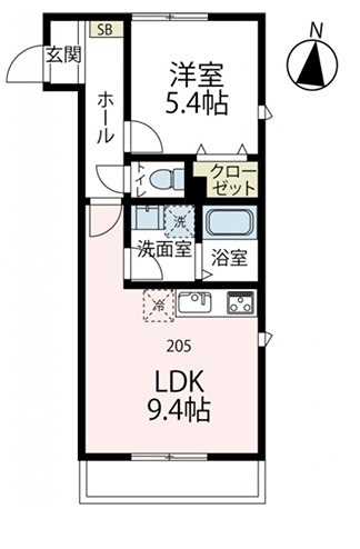 ツァプフェン鎌倉 205号室 間取り