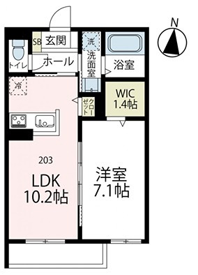 ツァプフェン鎌倉 203号室 間取り