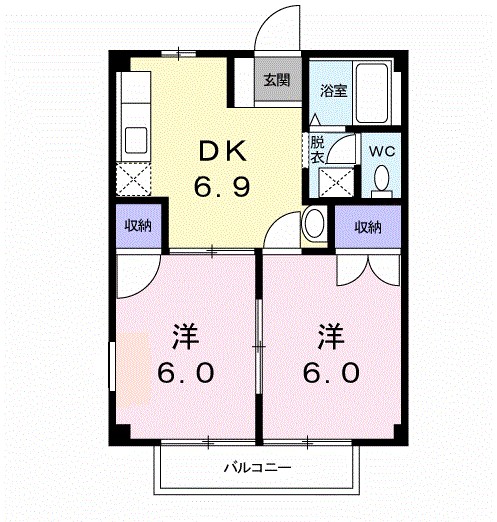 トータスタウンB 203号室 間取り