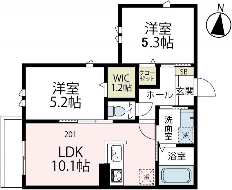 ツァプフェン鎌倉 201号室 間取り