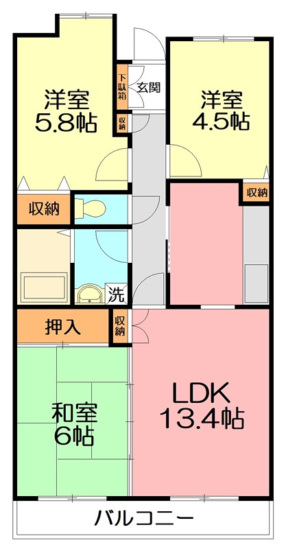 エクセレントコート三枝木 402号室 間取り
