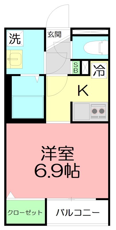 カインドネス厚木幸町 205号室 間取り