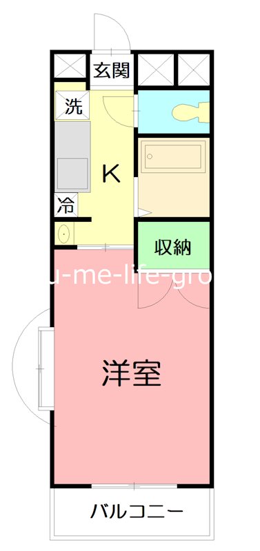 ローズパル 404号室 間取り