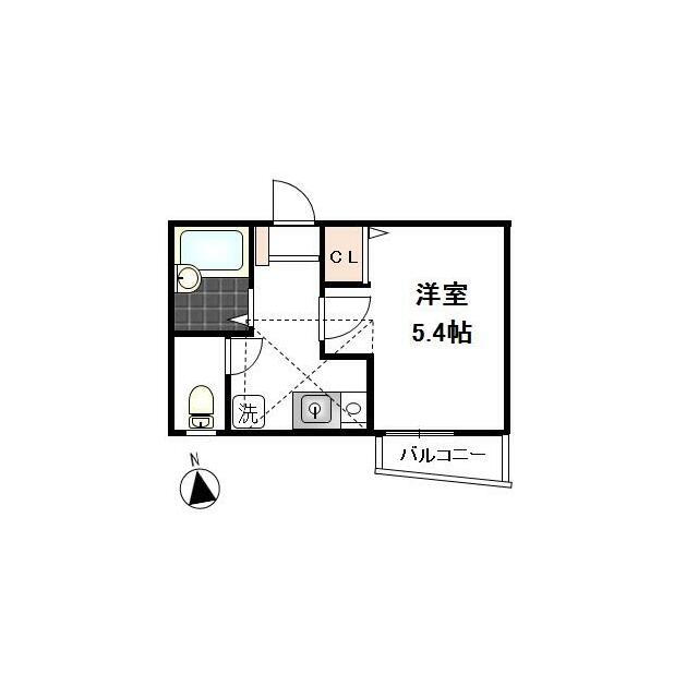 グランフルール 201号室 間取り
