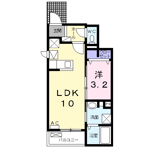 サンパレスB 102号室 間取り