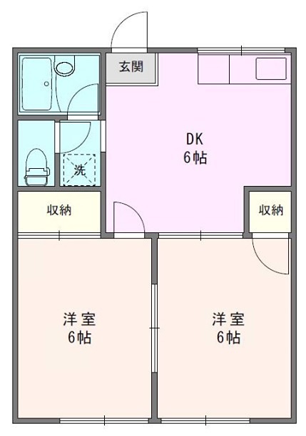 第二袖ヶ浜ハイツ 202号室 間取り