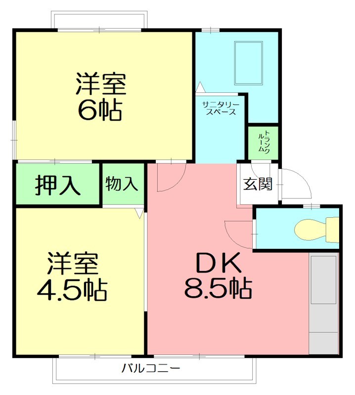 アーバン松が岡 203号室 間取り