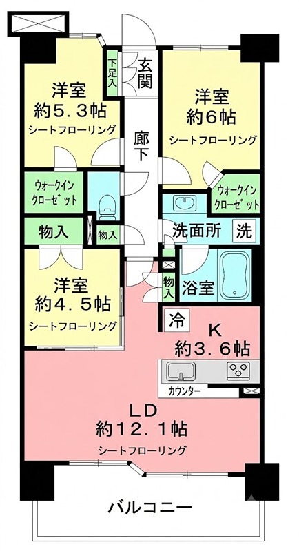 プライム湘南辻堂リーフィアレジデンス 間取り
