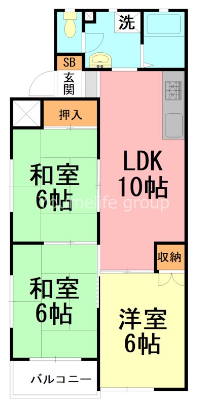 マンション築山第２ 間取り