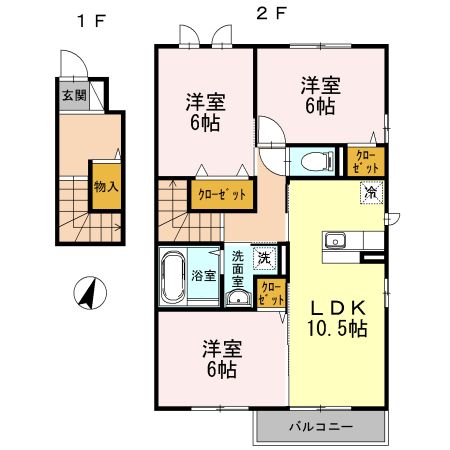 ソレアードAⅡ　Ⅱ 間取り
