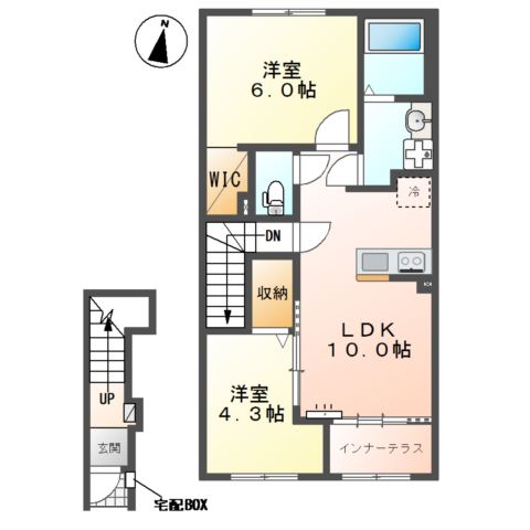 （仮称）小田原市酒匂　アパートⅡ期新築工事 間取り